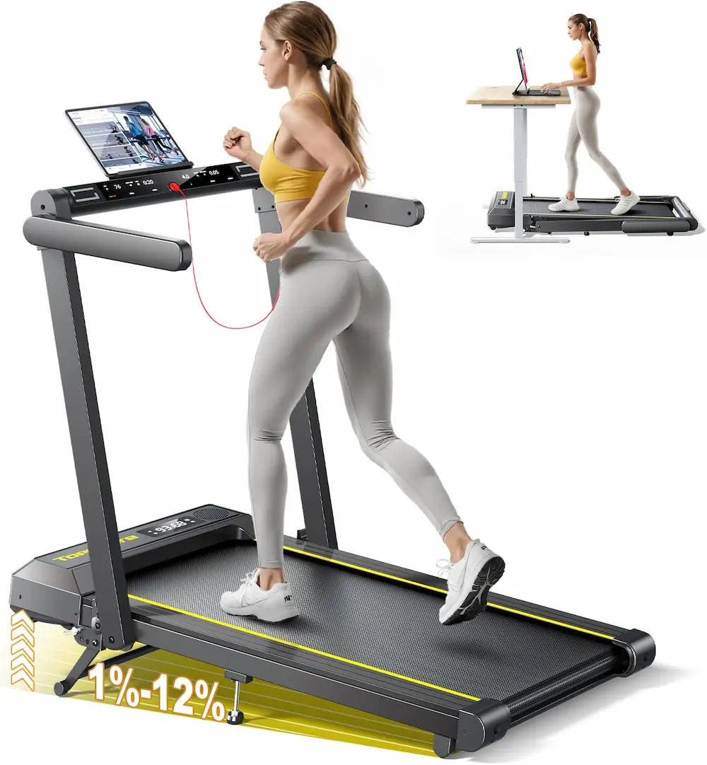 TOPUTURE Walking Pad Treadmill with Incline